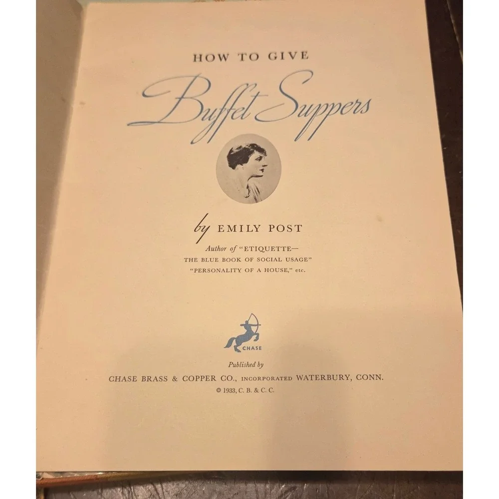 Emily Post How To Give Buffet Suppers 1933 Booklet 1st Edition Art Deco RARE